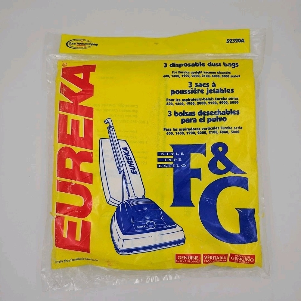 New Eureka Type F & G Disposable‎ Vacuum Cleaner Bags 3 Pack 52320